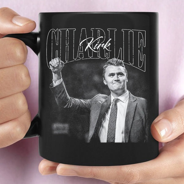 Charlie Kirk Memorial Mug Justice For Charlie Kirk Tribute Black Mug Gifts For Supporters
