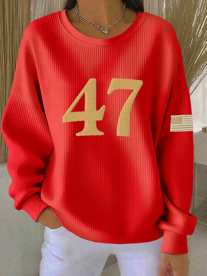 Charlie Kirk Merch 47 Red Long Sleeve Shirt Patriotic Gifts For Friend