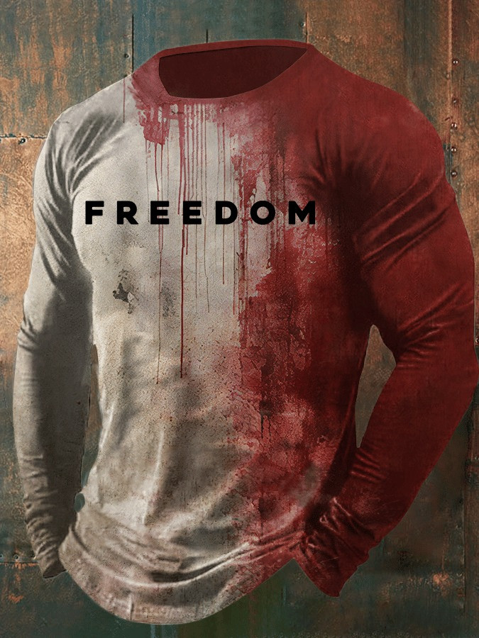 Charlie Kirk Merch Bloody Freedom Long Sleeve T-Shirt Charlie Kirk Shirt Gifts For Halloween