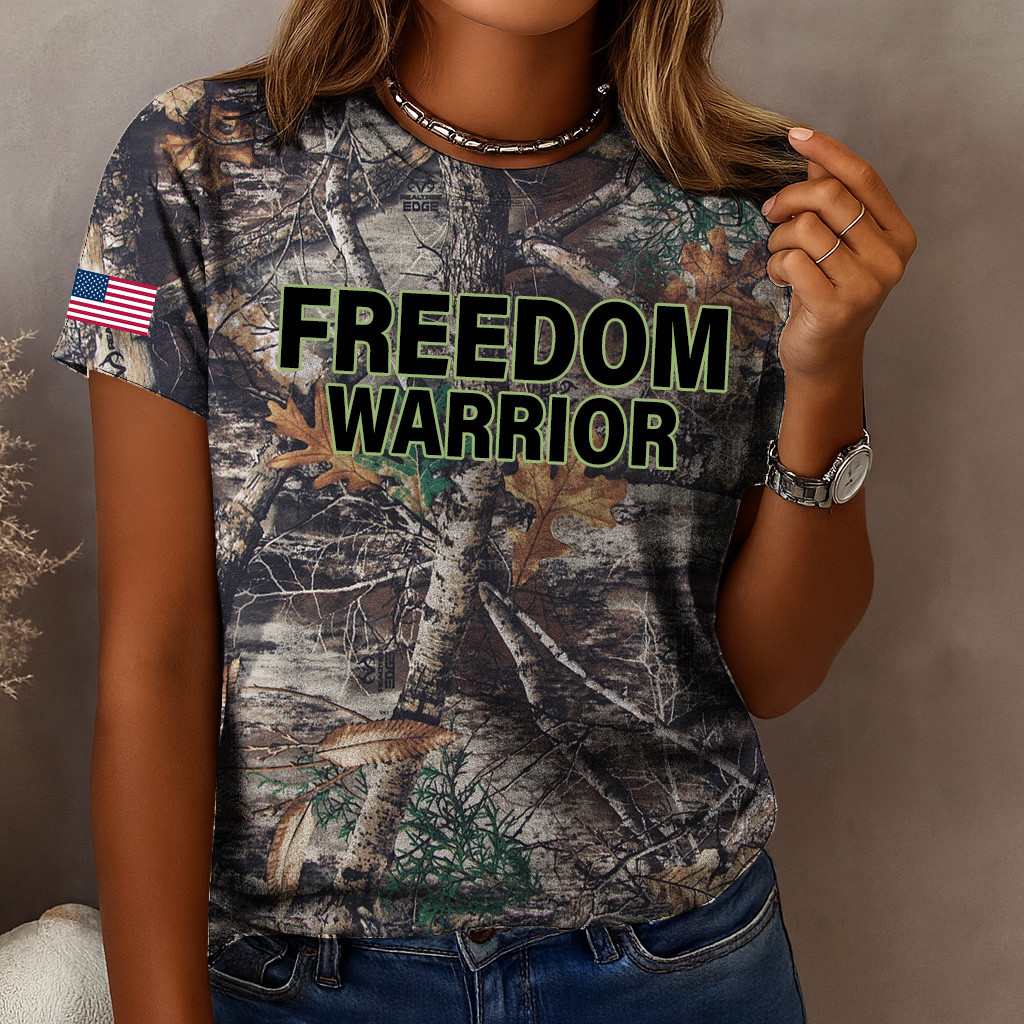 Charlie Kirk Merch Camo Freedom Shirt Freedom Warrior T-Shirt Charlie Kirk Store Gifts For Mom