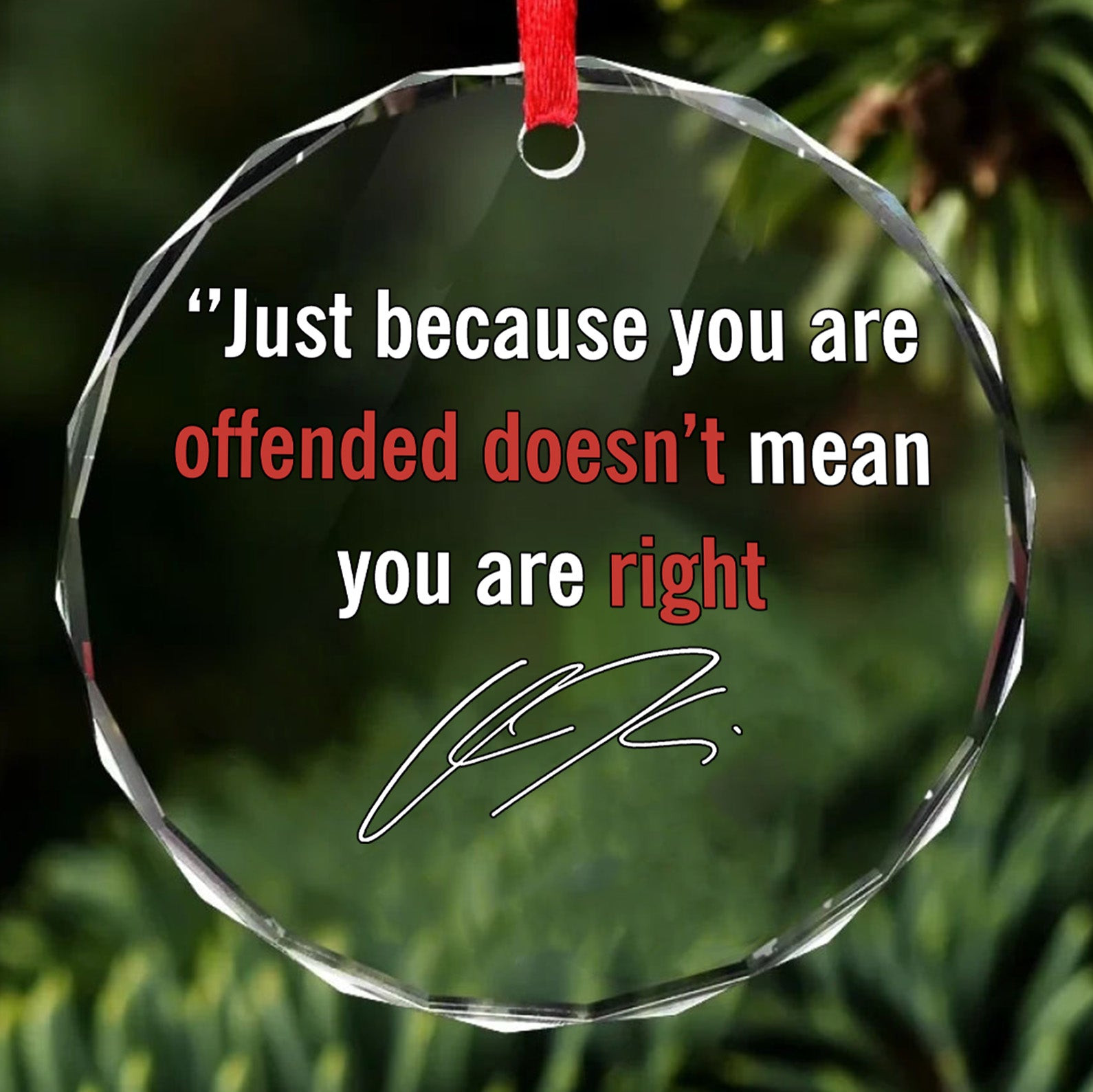 Charlie Kirk Merch Charlie Kirk Memorial Glass Christmas Ornament Charlie Motivation Quote Merch