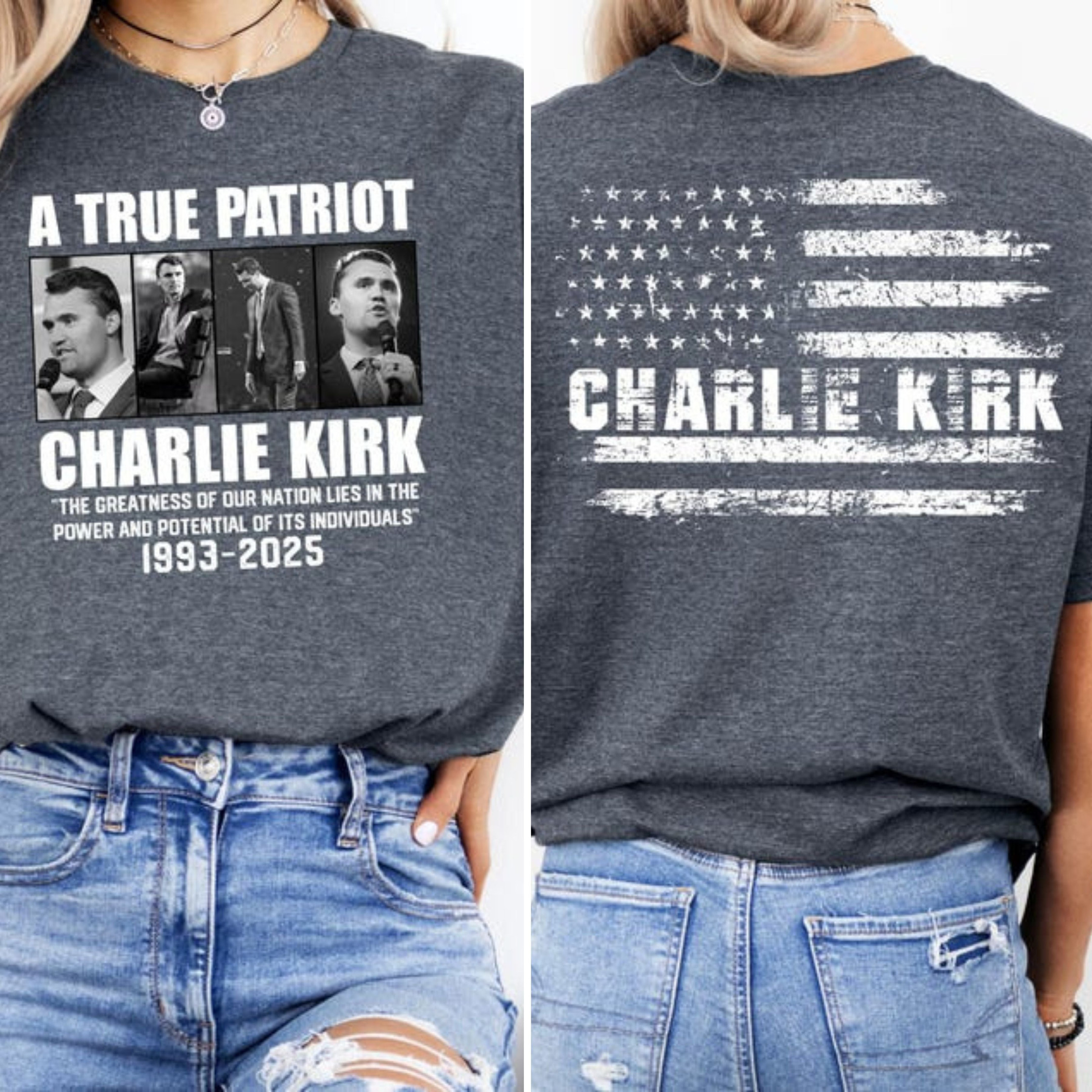 Charlie Kirk Merch Charlie Kirk Memorial Shirt A True Patriot T-Shirt Gifts For Mother