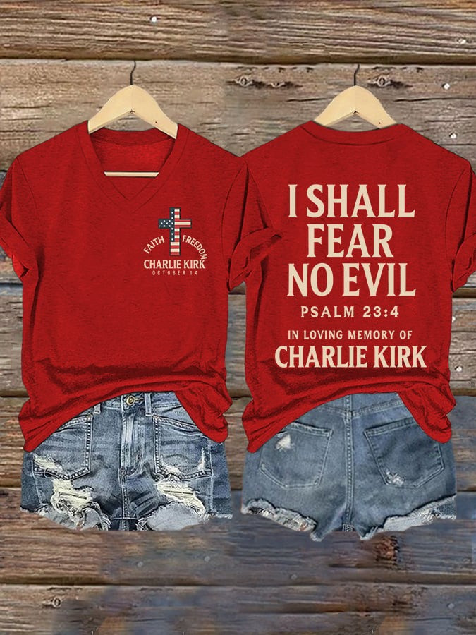 Charlie Kirk Merch Faith Freedom V-Neck Shirt In Loving Memory Of Charlie Kirk Shirt