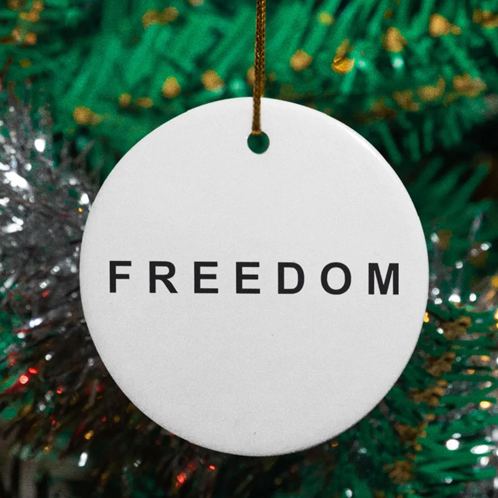 Charlie Kirk Merch Freedom Charlie Kirk Ceramic Ornaments For Christmas Freedom Merch