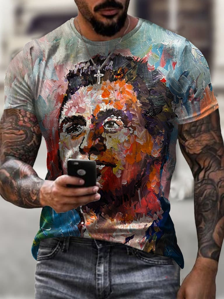 Charlie Kirk Merch Freedom Shirt Charlie Kirk Oil Painting Portrait T-Shirt Gifts For Patriots