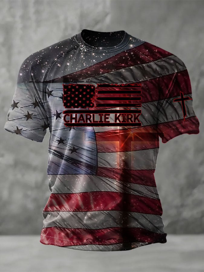 Charlie Kirk Merch Freedom Shirt Charlie Kirk USA Flag T-Shirt Gifts For Trump Supporters