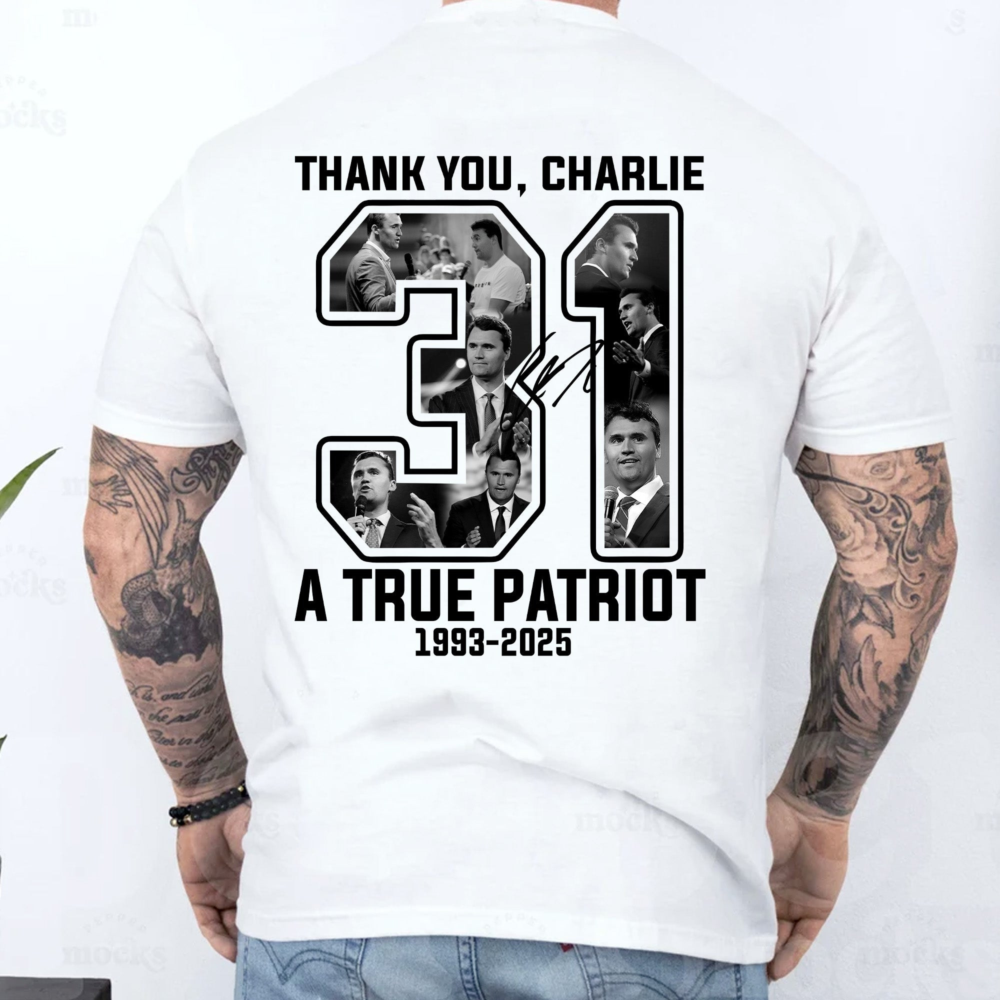 Charlie Kirk Merch Freedom Shirt Thank you Charlie 31 A True Patriot T-Shirt Gifts For Husband