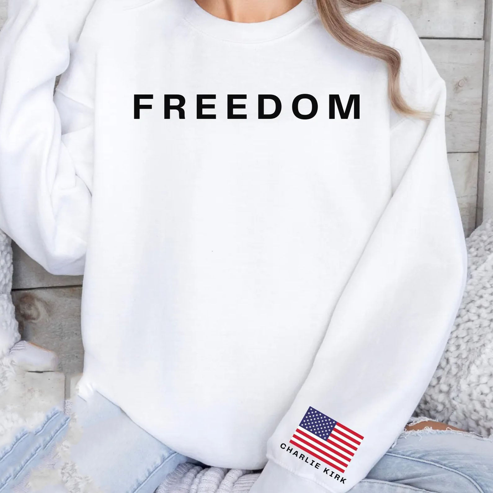 Charlie Kirk Merch Freedom Sweatshirt Justice For Charlie Kirk Apparel Gifts For Patriots
