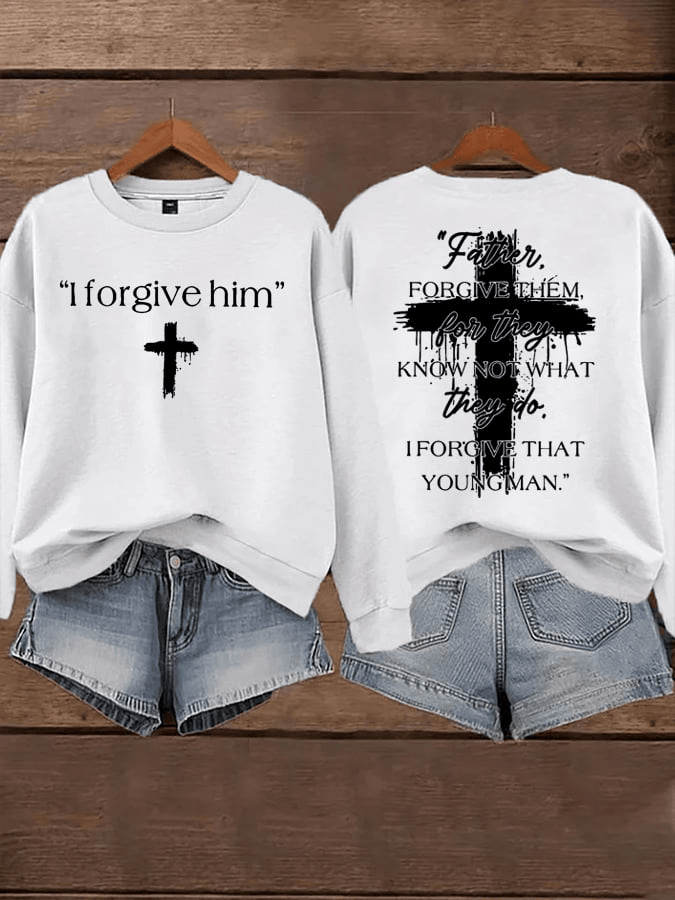 Charlie Kirk Merch I Forgive Him Sweatshirt We Saw Revival Printed Crewneck Charlie Tribute Gift for Mom