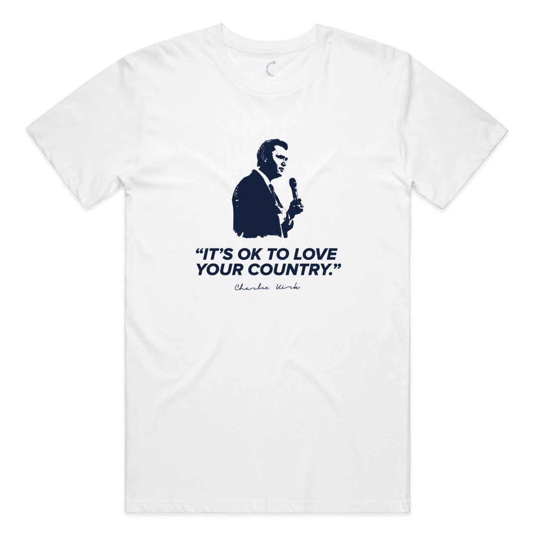 Charlie Kirk Merch It's Ok To Love Your Country T-Shirt Charlie Kirk Memorial Shirt Gifts