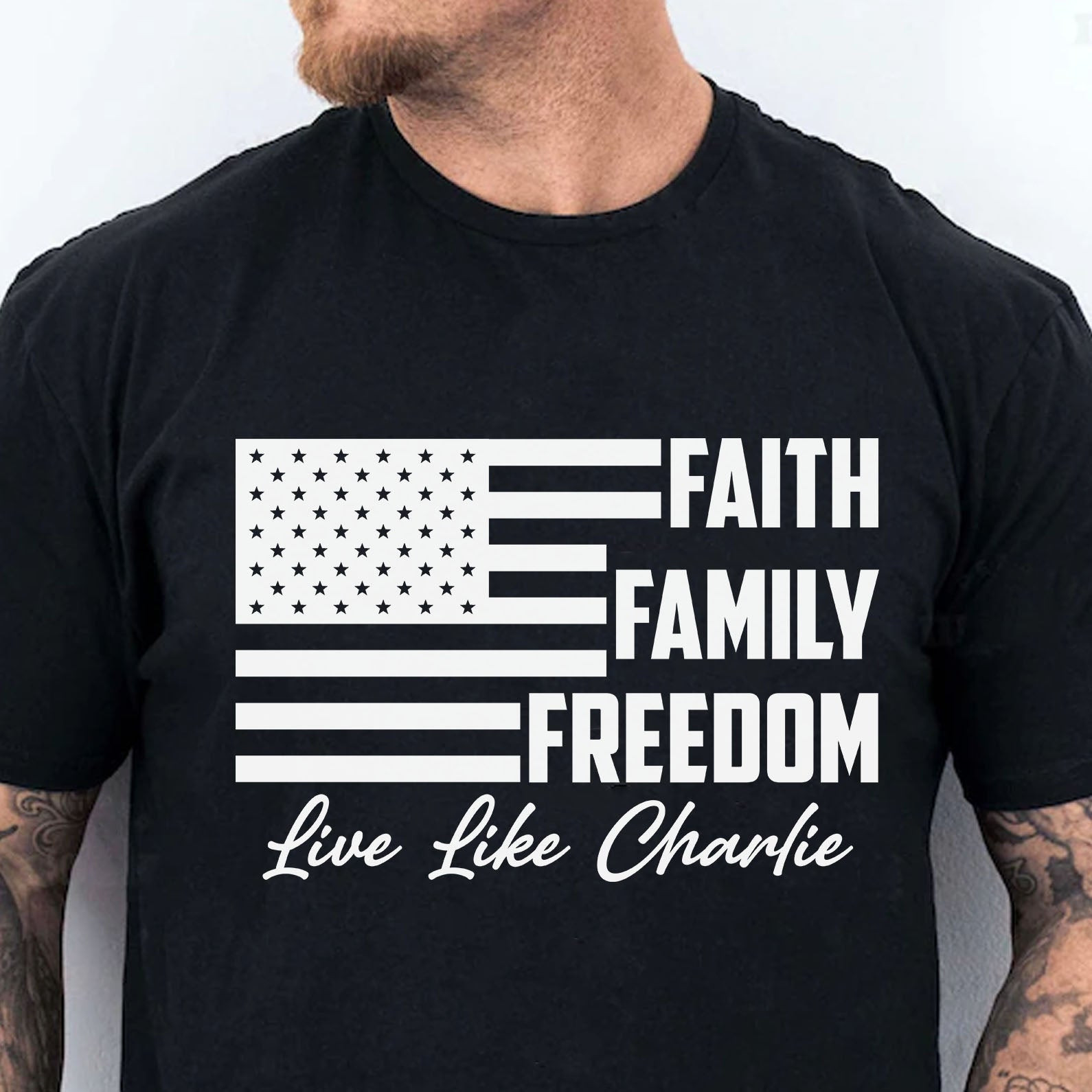 Charlie Kirk Merch Live Like Charlie Faith Family Freedom T-Shirt Charlie Kirk Memorial Shirt