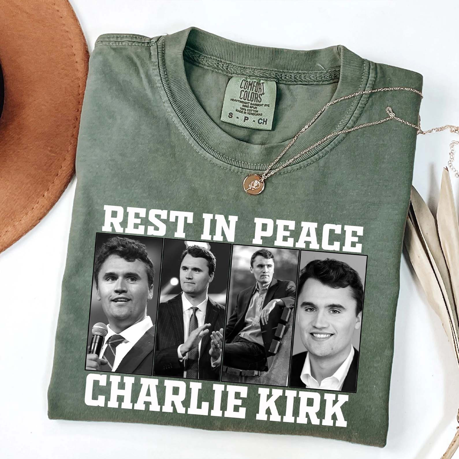 Charlie Kirk Merch Rest in Peace Charlie Kirk Shirt Patriotic T-Shirt Gifts For Mom