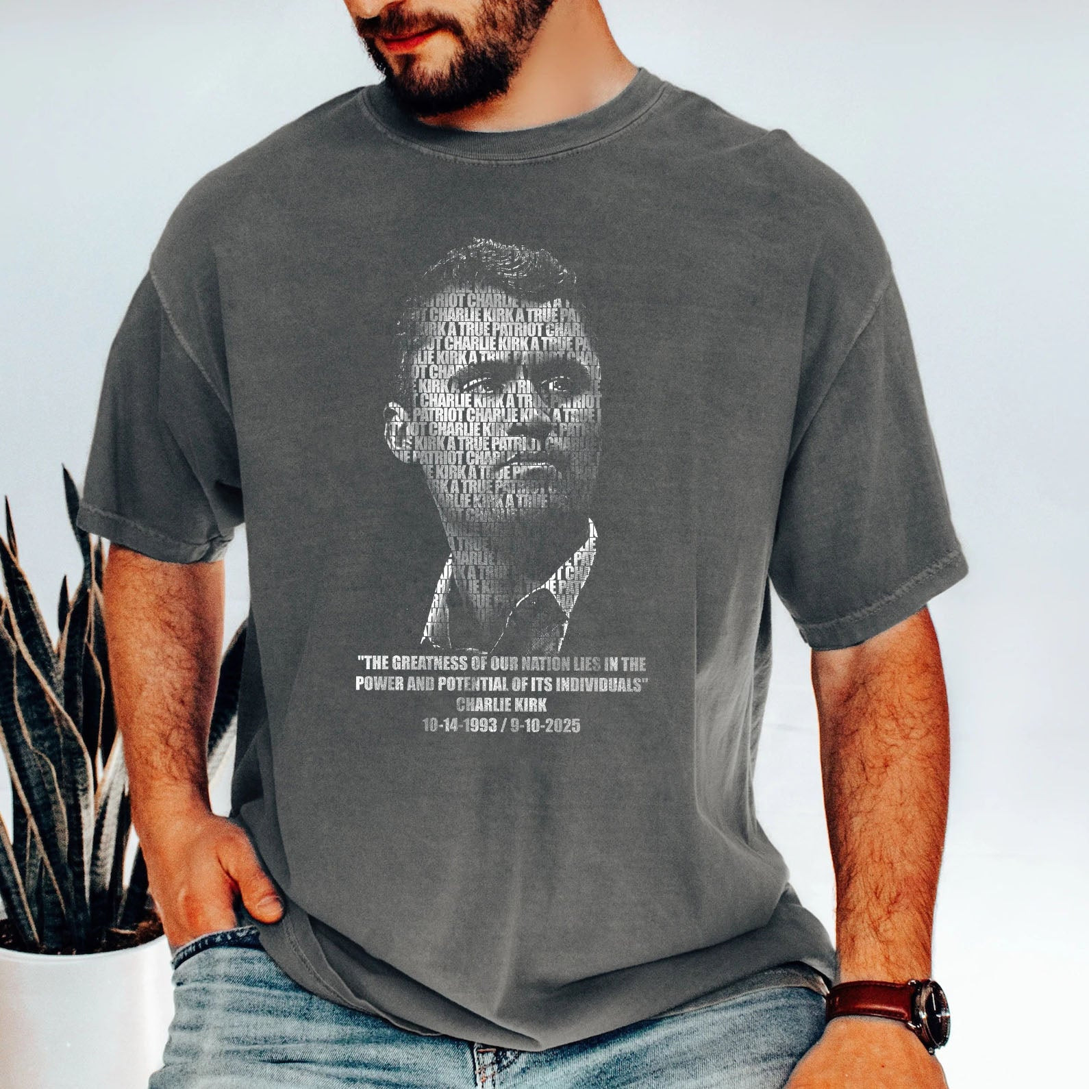 Charlie Kirk Merch RIP Charlie Kirk Shirt A True Patriot T-Shirt Freedom T-Shirt Dad Gifts
