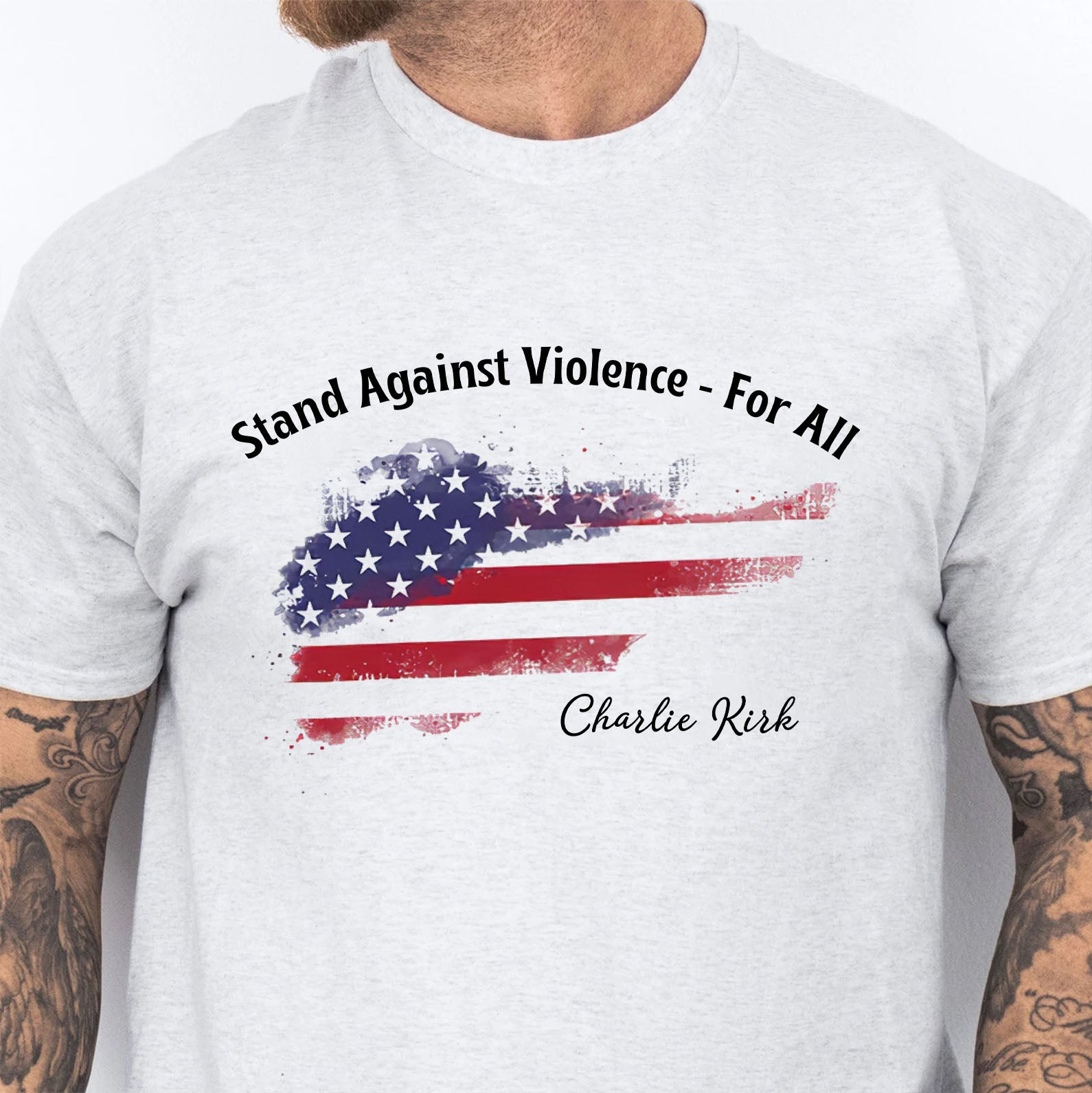 Charlie Kirk Merch Stand Against For All Shirt Charlie Kirk Inspired T-Shirt Patriotic Tees