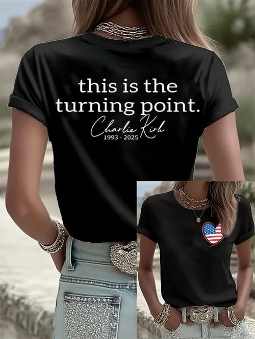 Charlie Kirk Merch T-Shirt This Is The Turning Point Charlie Kirk Signed CK 47 Merch