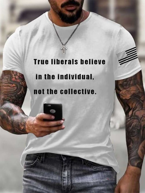 Charlie Kirk Merch T-Shirt True Liberals Believe In The Individual Not The Collective CK Gifts