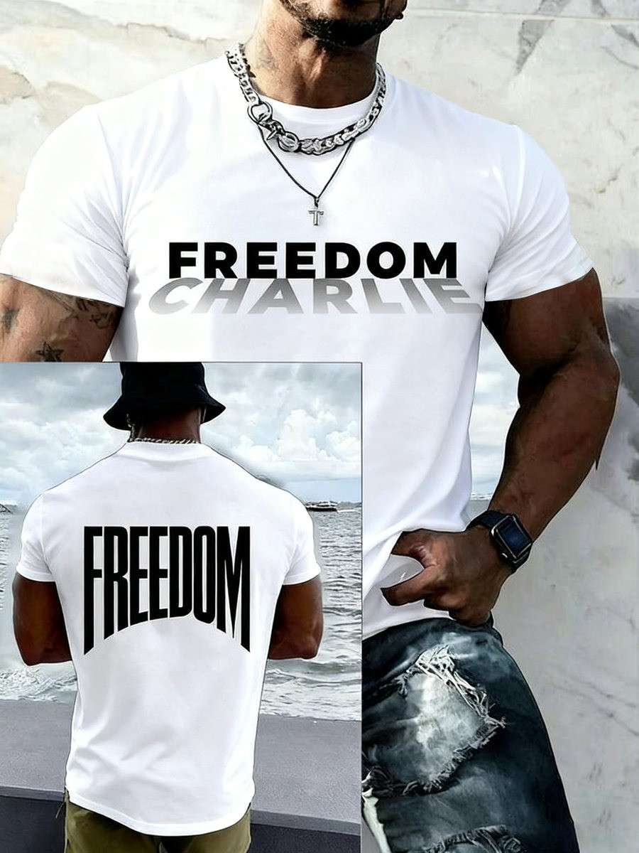 Charlie Kirk Merch White Freedom Shirt Charlie Kirk Apparel Gifts For Trump Supporters