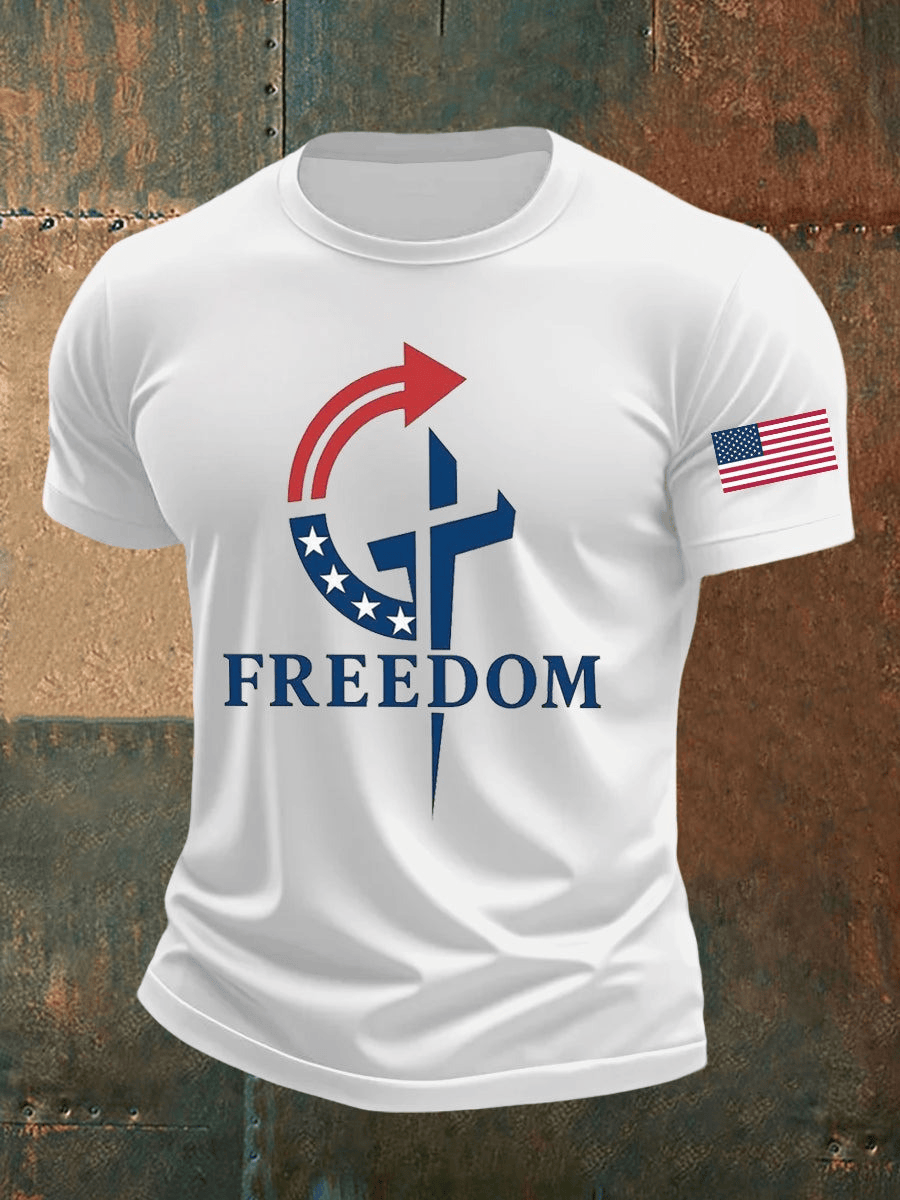 Charlie Kirk Merch White Freedom Shirt Charlie Kirk Memorial Shirt Patriotic Gifts For Dad Memorial Tribute Gift