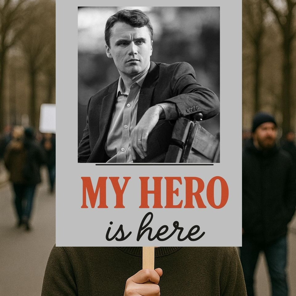 Charlie Kirk My Hero Is Here Poster Rest In Peace Charlie Kirk Merchandise Memorial Gifts