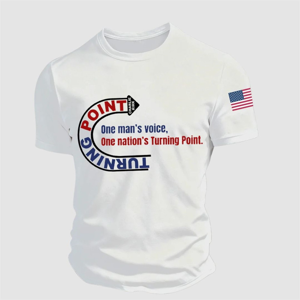Charlie Kirk One Man's Voice T-Shirt One Nations Turning Point Proud Commemorative Shirt
