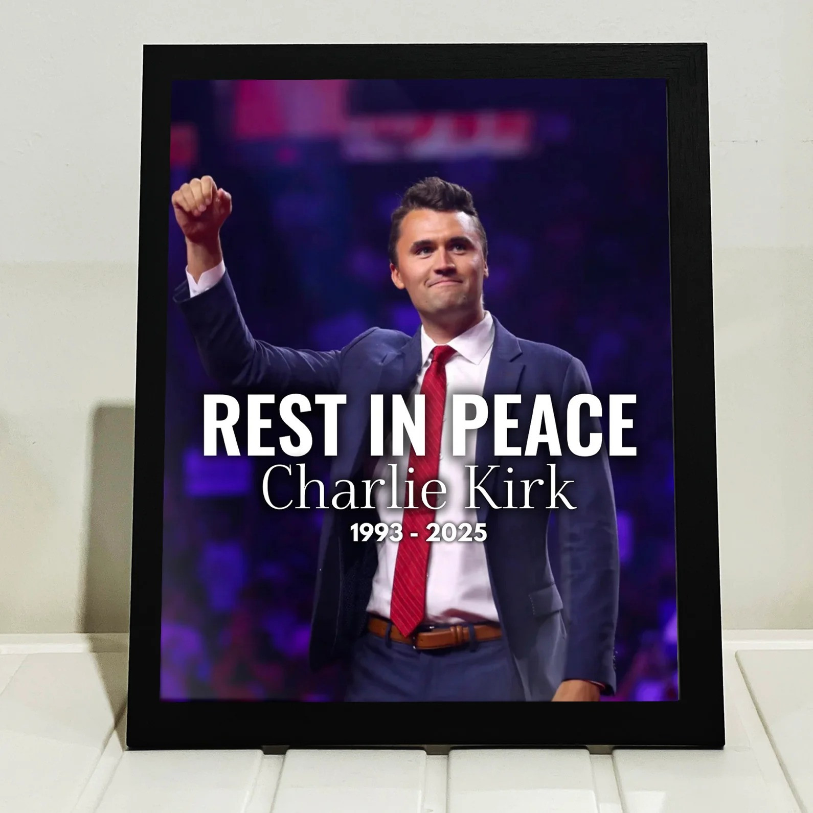 Charlie Kirk Picture Poster Rest In Peace Charlie Kirk Merch Gifts For Trump Fan