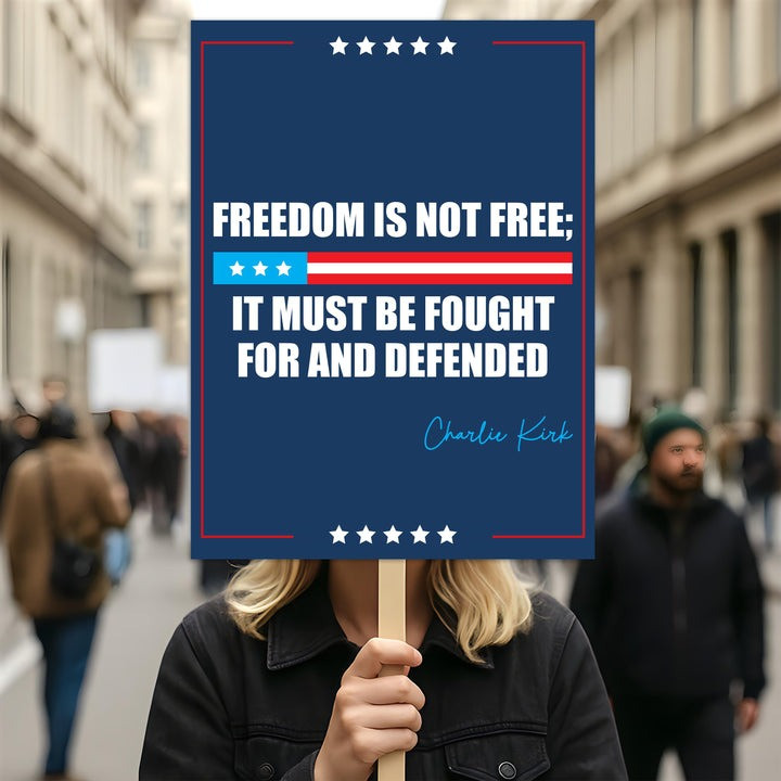 Charlie Kirk Poster Freedom Is Not Free Charlie Kirk Merch Political Gift For Patriots