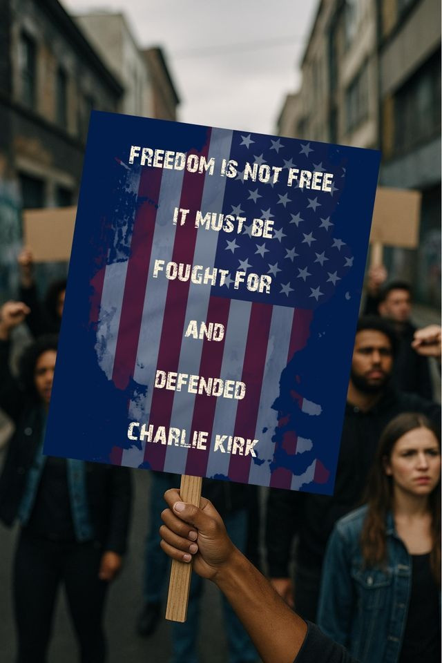 Charlie Kirk Poster Freedom Is Not Free Quote Charlie Kirk Freedom Merch Gift For Patriots