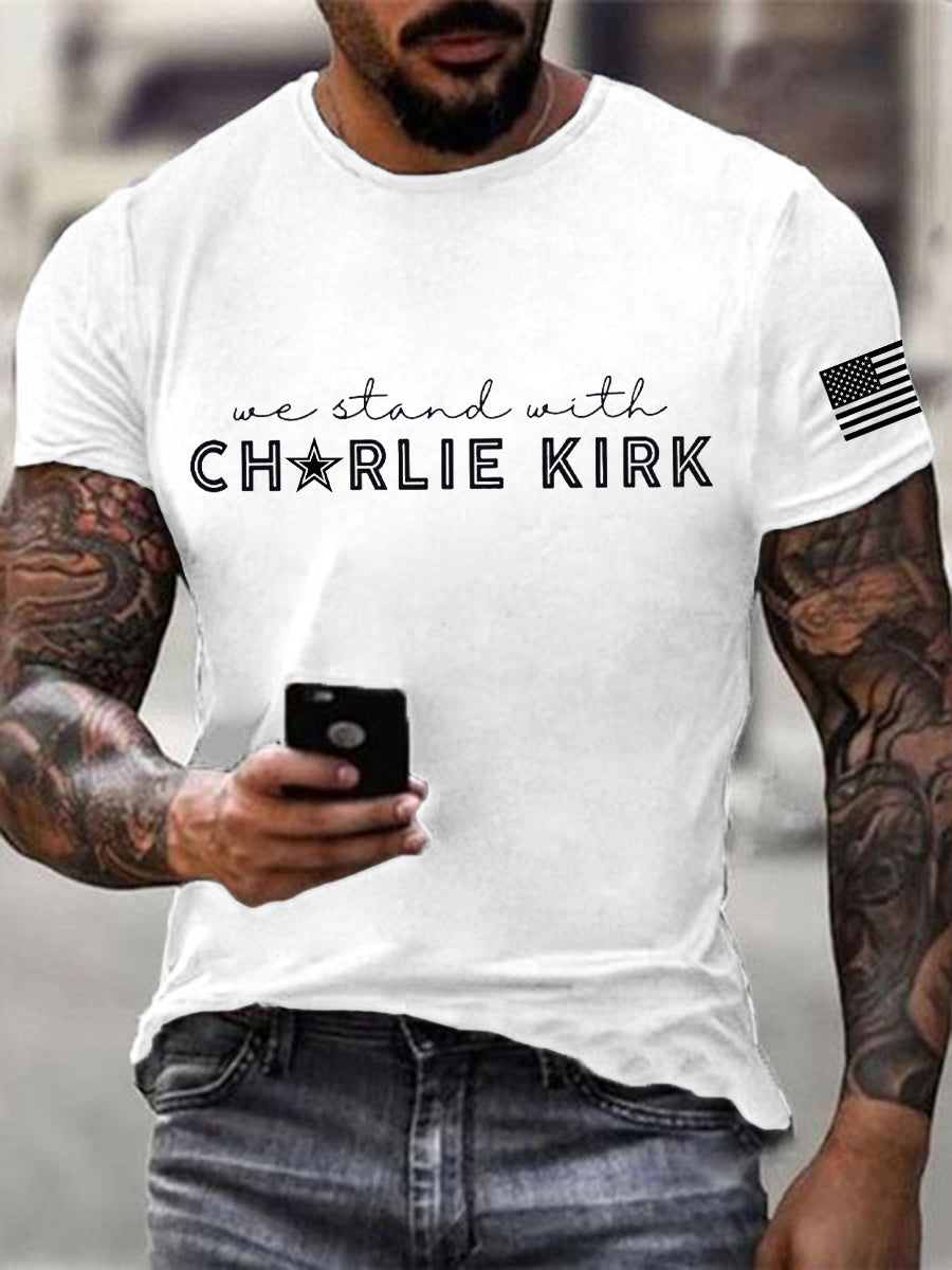 Charlie Kirk Printed T Shirt White Freedom Shirt Charlie Wore