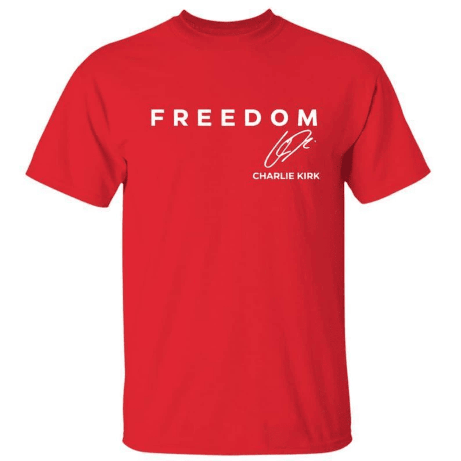 Charlie Kirk Red Freedom Shirt Wear Red on October 14th Shirt Charlie Kirk Birthday American Patriot T-Shirt