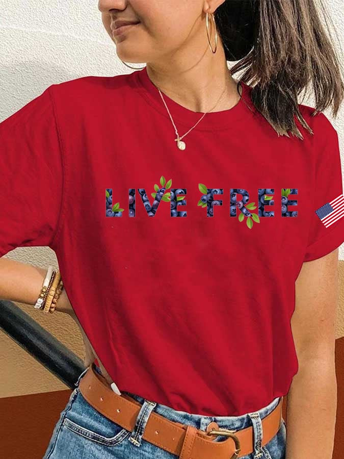 Charlie Kirk Red White Blueberries T-Shirt Live Free Shirt Memorial Charlie Kirk Merchandise