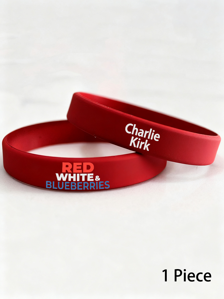 Charlie Kirk Red White Blueberries Wristband Freedom Is Not Free Tribute Merch
