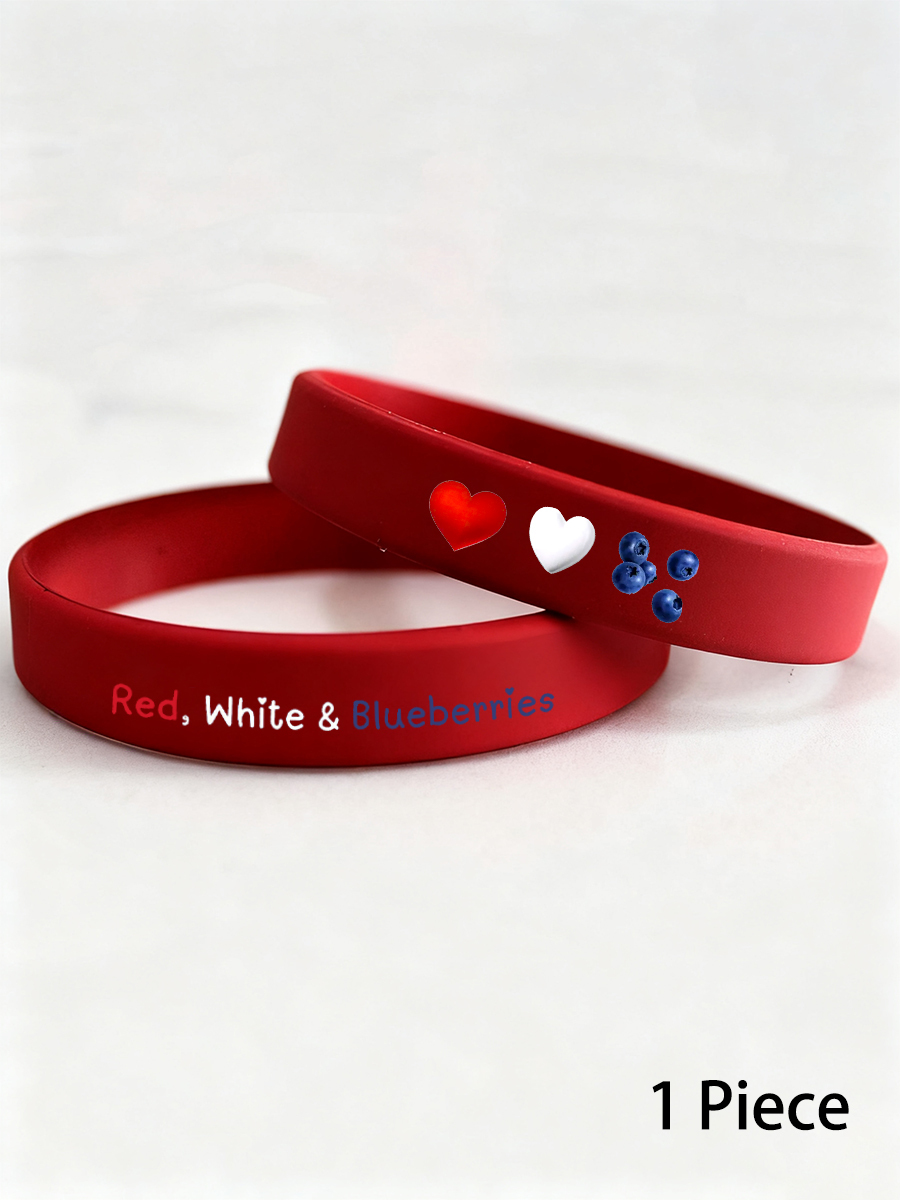 Charlie Kirk Red White Blueberries Wristband Freedom's Voice Never Forgotten Freedom Merch