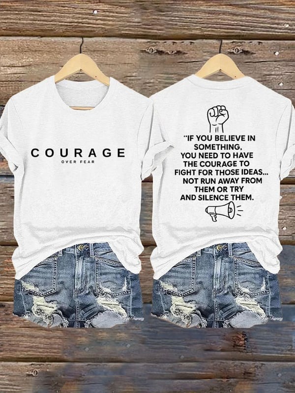 Charlie Kirk Shirt Courage Over Fear Tribute To Charlie Kirk Merch Gift For Supporters