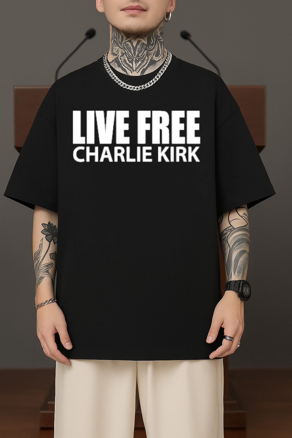Charlie Kirk Shirt Live Free T-Shirt Turning Point Freedom Shirt Charlie Kirk Merch