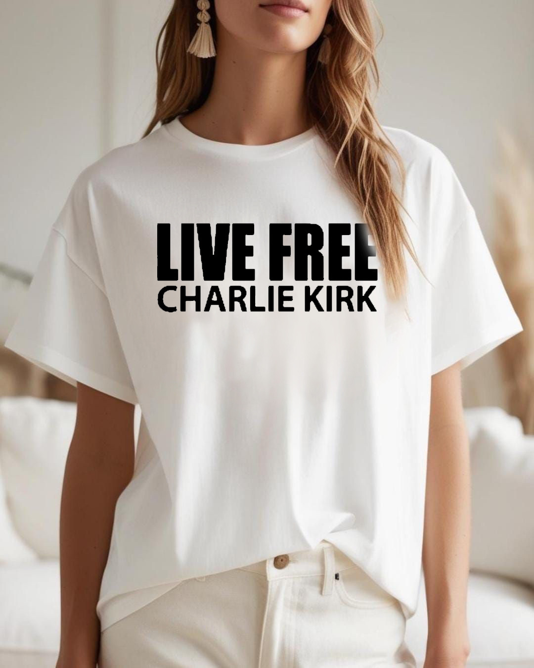 Charlie Kirk Shirt Live Free T-Shirt Turning Point Freedom Shirt Charlie Kirk Merch