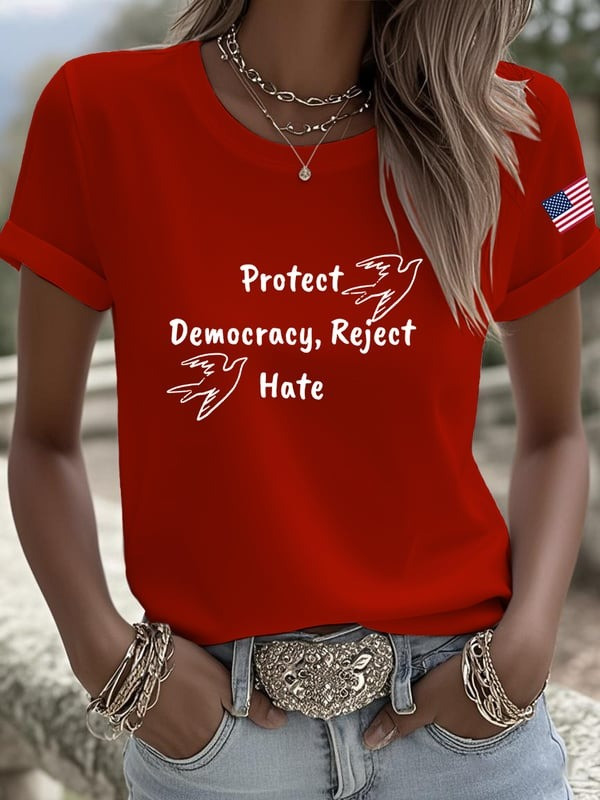 Charlie Kirk Shirt Protect Democracy Reject Hate Turning Point USA Merch Gift For Patriots
