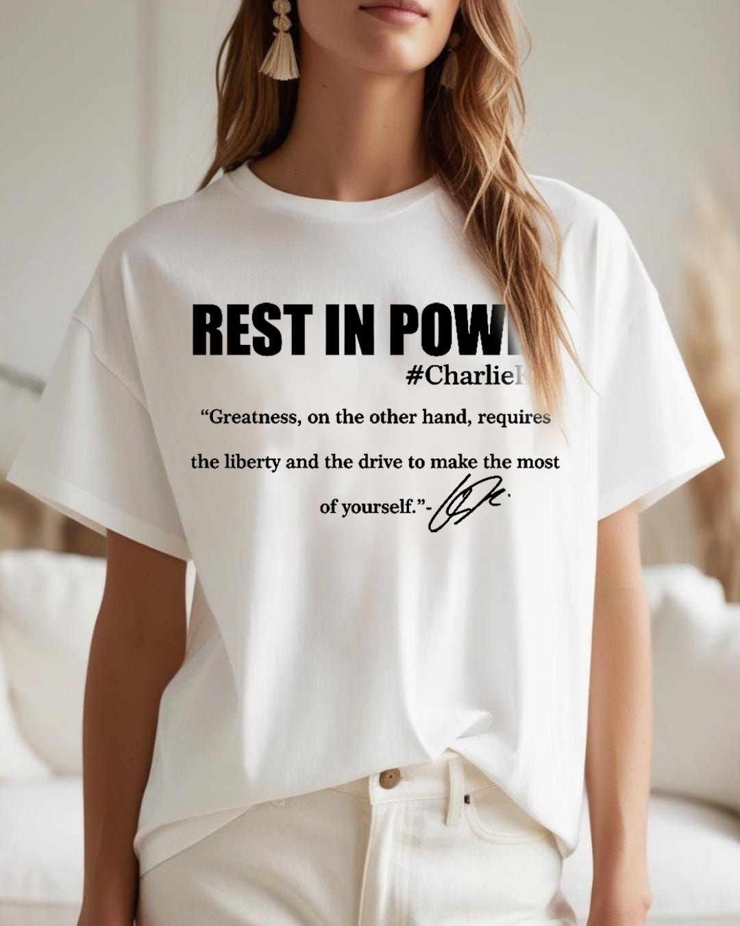 Charlie Kirk Shirt Rest In Power T-Shirt Charlie Kirk Merch Patriotic Apparel Gifts