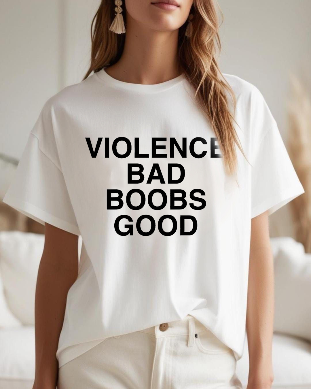 Charlie Kirk Shirt Violence Bad Boobs Good T-Shirt Charlie Kirk Merch