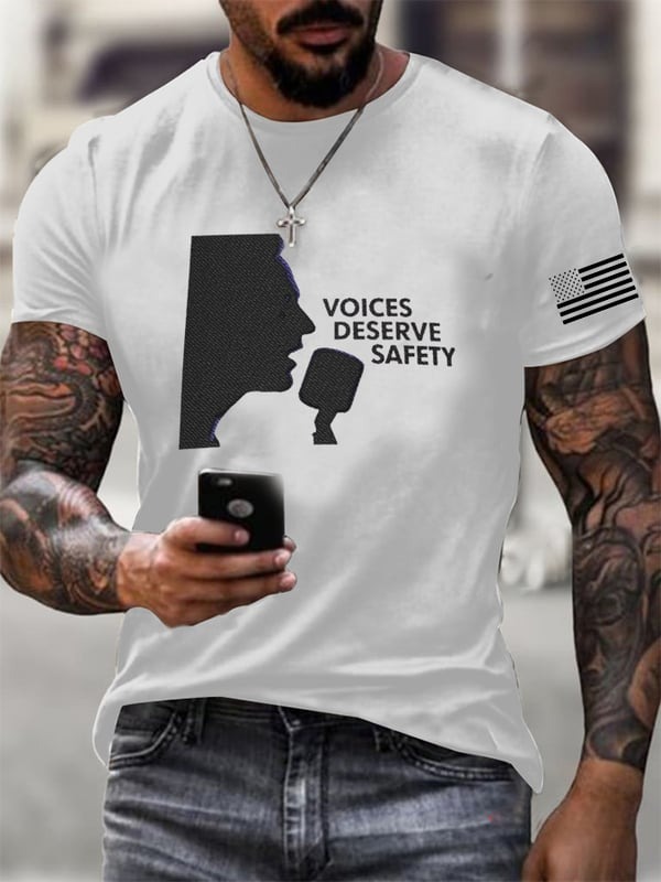 Charlie Kirk Shirt Voices Deserve Safety Rest In Peace Charlie Kirk Merch Tribute Gifts