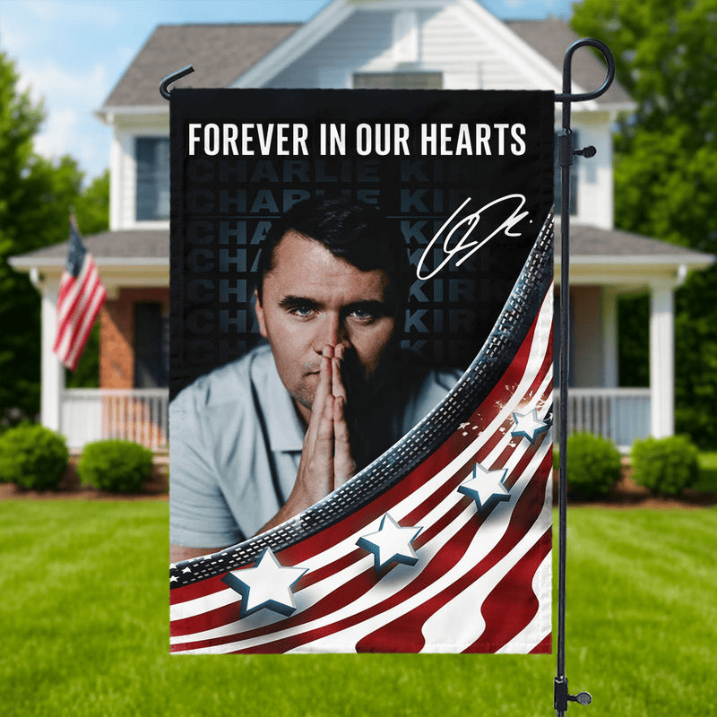 Charlie Kirk Signature Freedom Garden Flag TPUSA Merch Gift