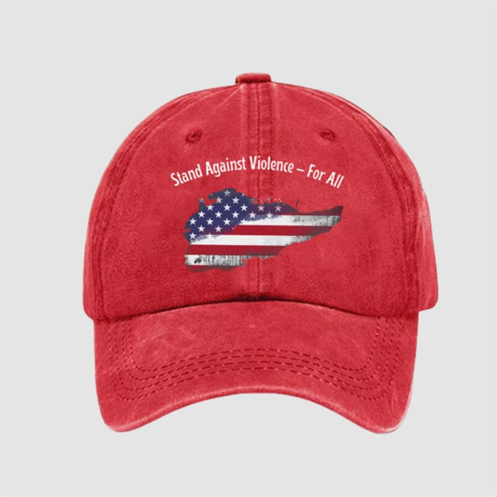 Charlie Kirk Stand Against Violence Hat American Flag Logo Charlie Kirk Baseball Cap