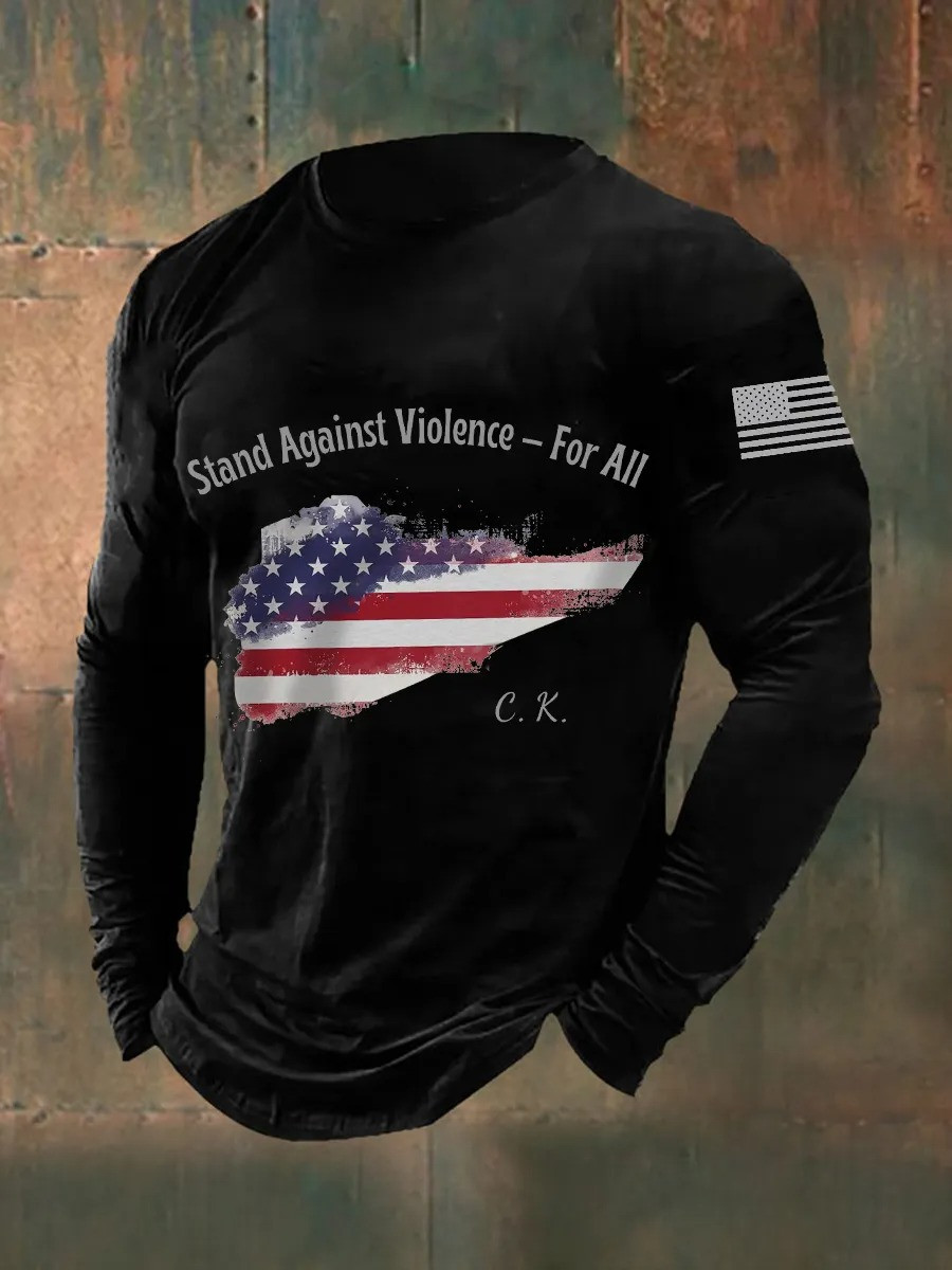 Charlie Kirk Stand Againts Violence For All Long Sleeve Shirt Best Gift America Supporters