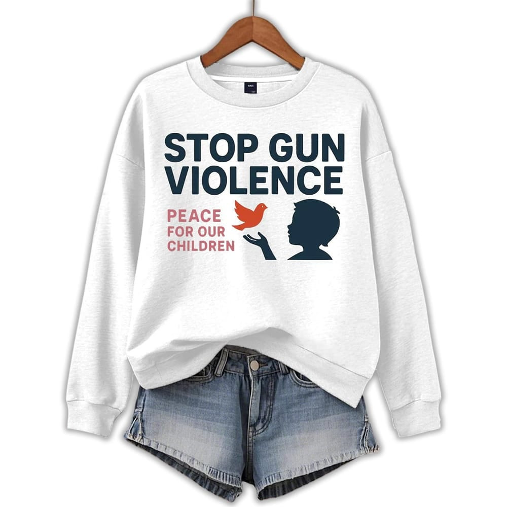 Charlie Kirk Stop Gun Violence Sweatshirt Peace For Our Children Sweatshirt Patriotic Gifts