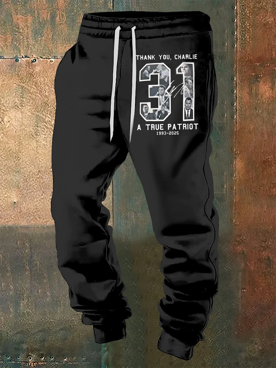 Charlie Kirk Sweatpants A True Patriot Thank You Charlie 31 In Loving Memory Presents