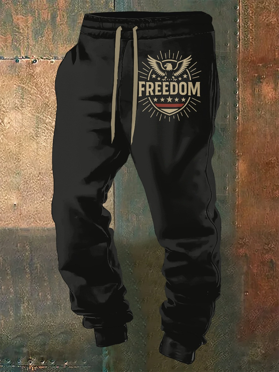 Charlie Kirk Sweatpants Freedom Eagle USA Flag Apparel Merch For Conservatives
