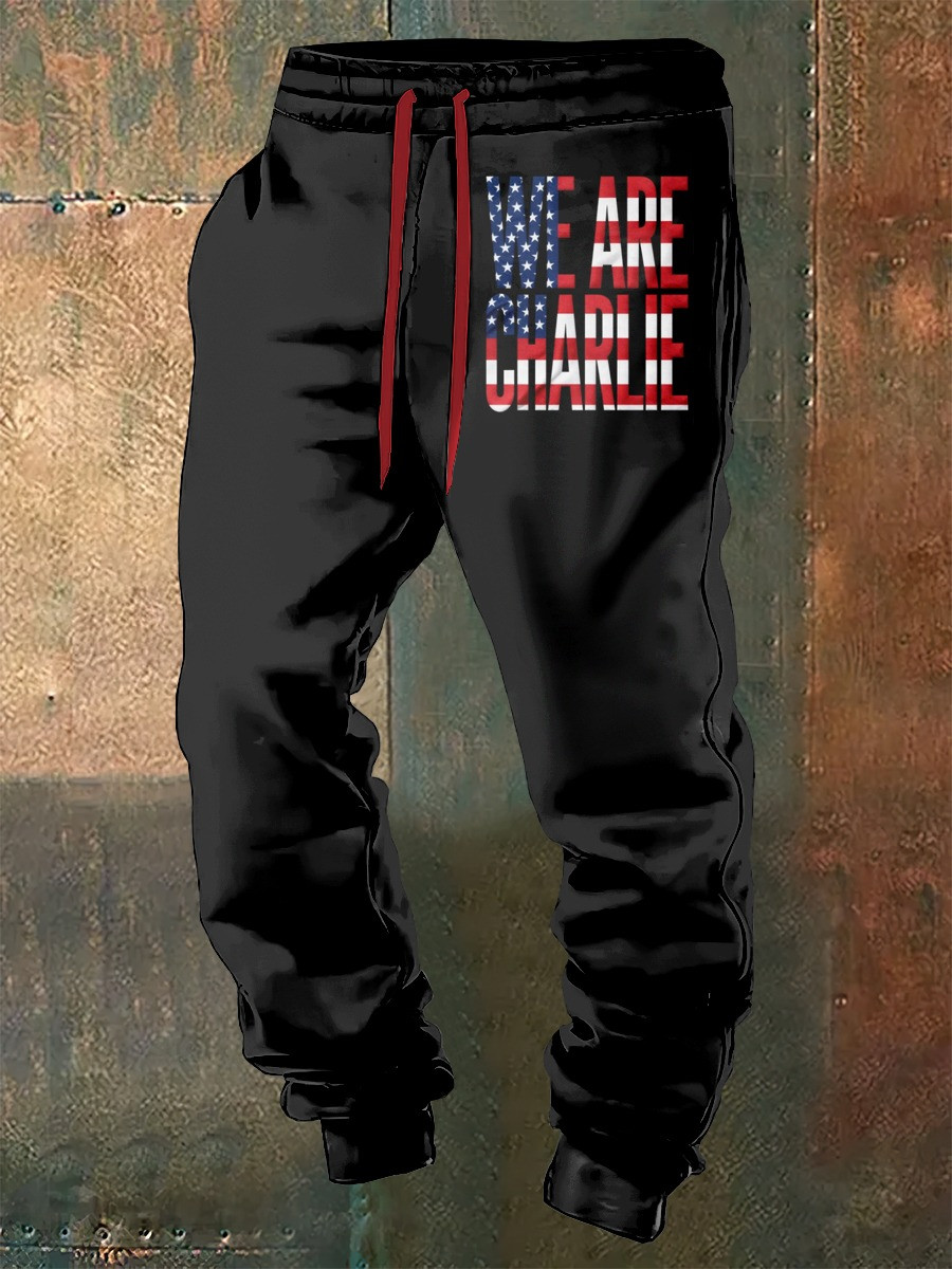 Charlie Kirk Sweatpants We Are Charlie USA Flag In Loving Memory Gifts For Supporters