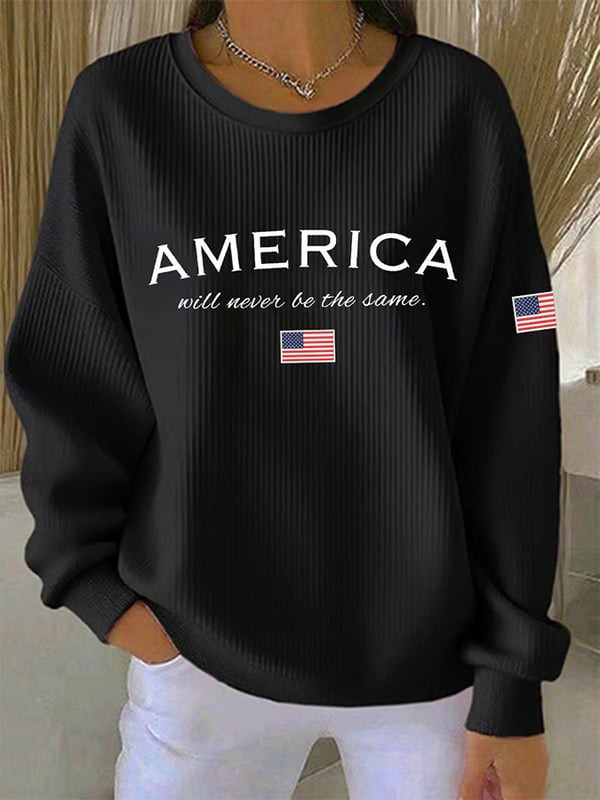 Charlie Kirk Sweatshirt American Will Never Be The Same TPUSA Merch Patriotic Gifts For Women