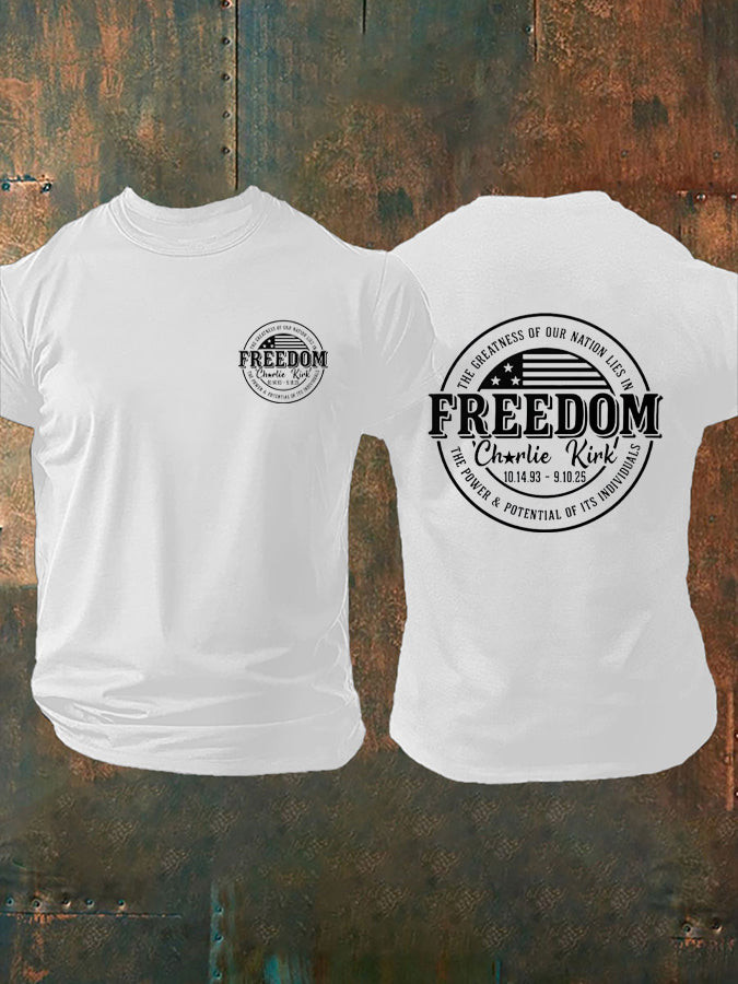Charlie Kirk The Greatness Of Our Nation T-Shirt Charlie Kirk Freedom Tee Gifts