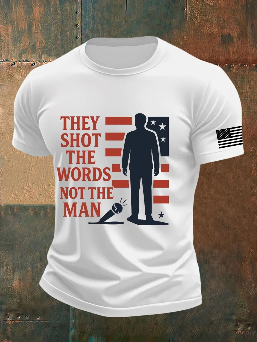 Charlie Kirk They Shot The Words Not The Man T-shirt Memorable Gift For America Lovers and Supporters