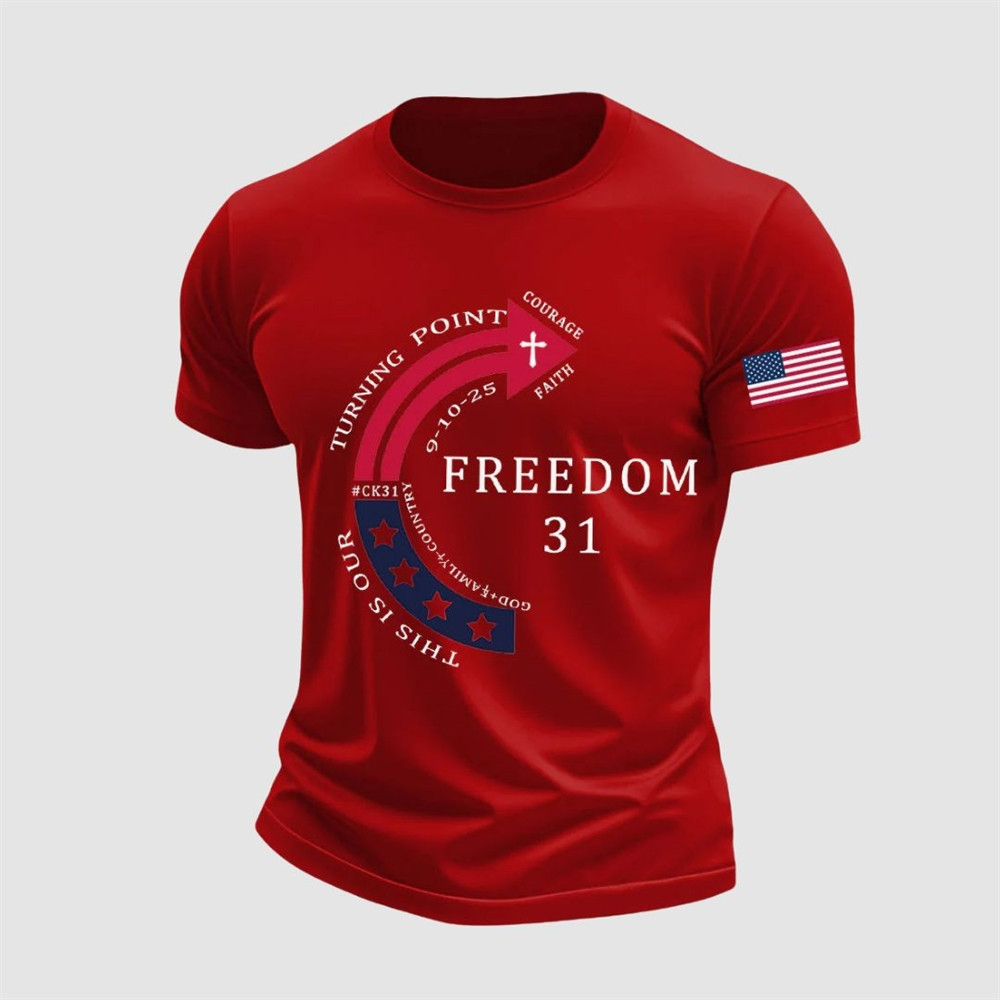 Charlie Kirk This Is Our God Family Country Red T-shirt Freedom 31 TPUSA Freedom Merch